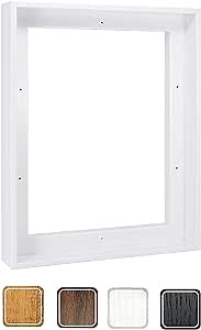 Canvas Floating Frame, Picture Wall Art Painting Frame for Finished Canvas Painting 1-1/4 Deep Picture Art Wall Decor (White, 12x16)