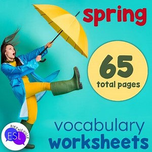 Spring Activities Vocabulary Worksheets Pack for Adult ESL