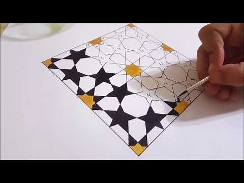 Coloring #3 islamic geometric pattern | زخرفة اسلامية هندسية