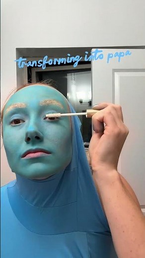 transforming into papa smurf #funnyhalloween