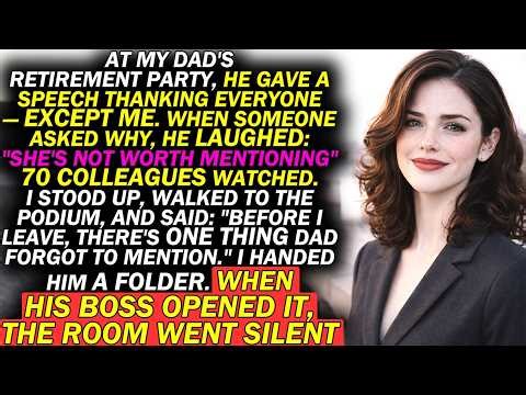 My Parents Called Me "Not Worth Mentioning" At Dad's Retirement—His Boss Opened My Folder First