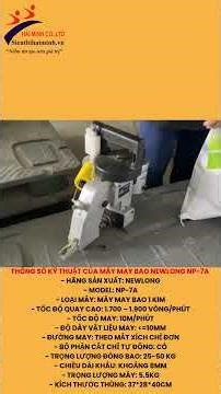 KỸ THUẬT GIAO Máy May Bao NewLong NP-7A (Nhật Bản) - Motor đặc biệt