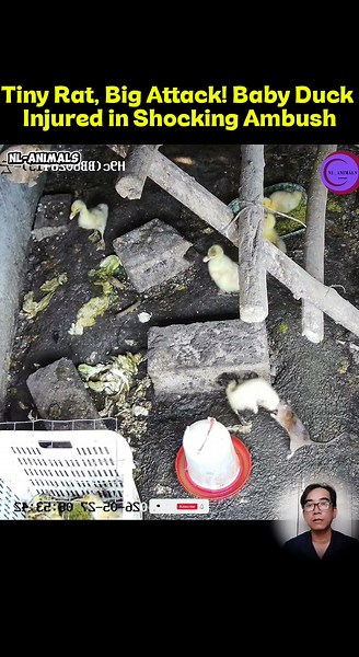 Tiny Rat, Big Attack! Baby Duck Injured in Shocking Ambush #shortvideo #rat #babyducks #omg #viral