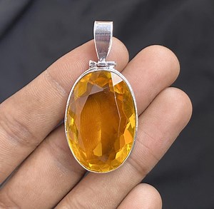 Citrine Pendant Necklace Natural Yellow Quartz Healing Crystal Gift for Her - Etsy