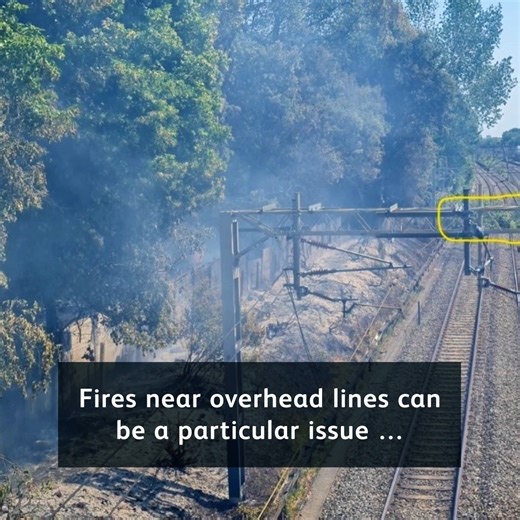 20K views · 180 reactions |  Fires around our railway can become more common in very hot weather – and they can seriously disrupt your journey. Why❓ Watch this short explainer to find out.  Take care in the heat – and check before you travel: ➡️ nationalrail.co.uk #RailSafety #HotWeather | Network Rail | Facebook