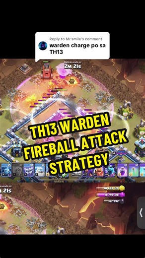 TH13 Warden Fireball Strategy with Super Witch