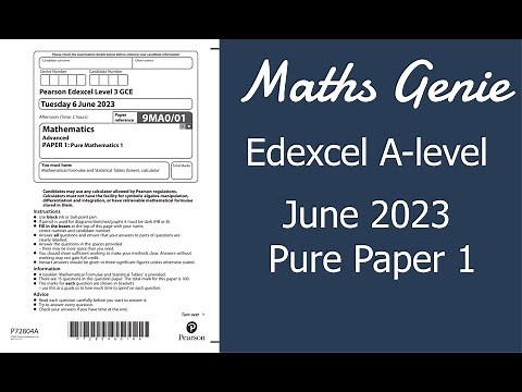 Edexcel A Level Pure Maths Paper 1 2023 Exam Walkthrough