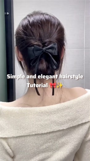 simple and elegant hairstyle tutorial🎀✨#youtubeshorts #hairstyle #trending #shorts