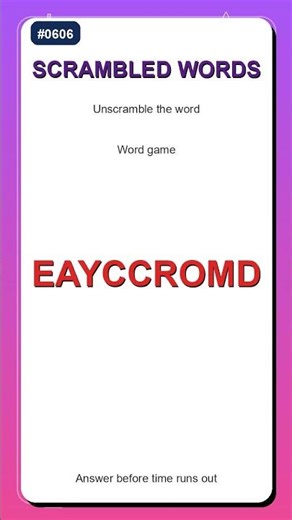 Scrambled Words Challenge #0606 | Unscramble the Word Fast