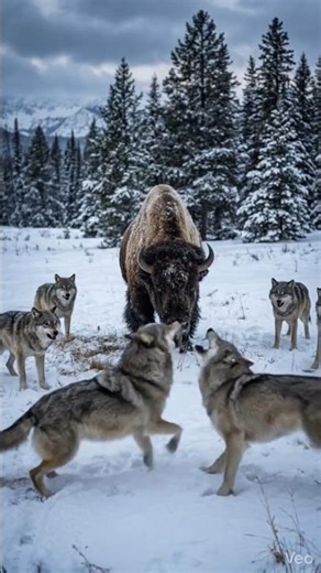 “7 Wolves vs 1 Giant Bison… Who Wins This Frozen Battle?”❄️🐺“The Hunt That Turned Into a Nightmare!”