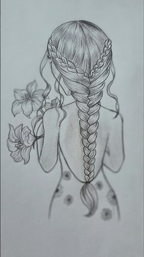 "How to draw braids easily!#DrawingTutorial #HairDrawing #BraidsDrawing #ArtProcess #shorts #art