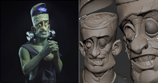 How to Sculpt a Frankenstein Monster with a Flower in Its Brain