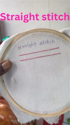 Straight stitch #handbroidery #threadwork #embroiderystitch #straightstitch