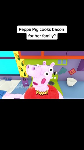 Peppa Pig Cooks Bacon for Her Family