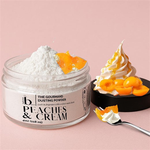 Dusting Powder Peaches and Cream - Vegan Talc Free Scent Layering Body Powder 4oz Jar - Etsy