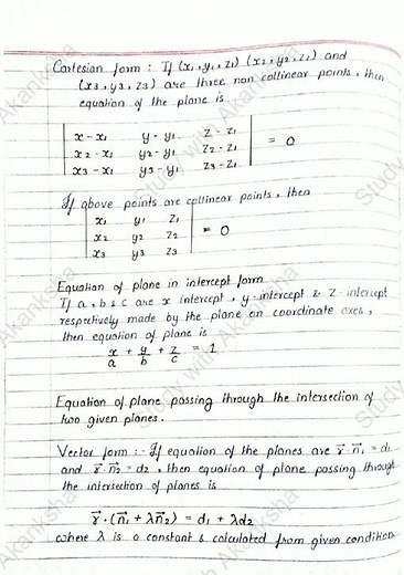 class 12 Maths | 3D Geometry handwritten notes | pdf link in description | CBSE | JEE |