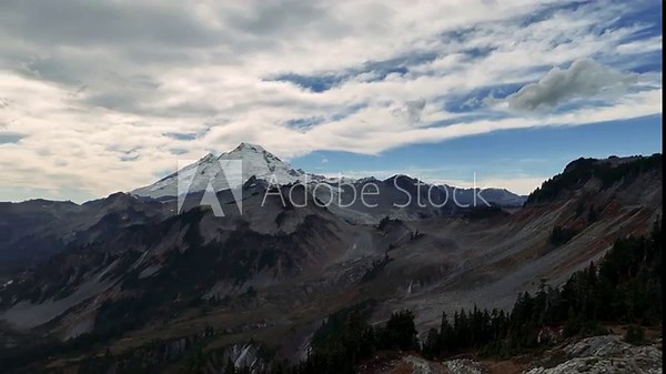 Mt Baker Washington panning from Table Mountain to Mt. Baker fall 2023 leaves changing Baker still has snow