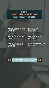 📣 FREE Live Tax Lien Investing Fast Start Event – Anchorange | Oct 21-25 We’re closing Real Estate’s most gatekept secret—the one responsible for creating THOUSANDS of success stories from our students 📝 (Yes, thousands…) And the reason it works so well is simple… We help people get started with a business that generates substantial passive income through holding tax lien certificates. All you have to do is get a bunch of those… …and money starts coming in. So for us to help you get started… w