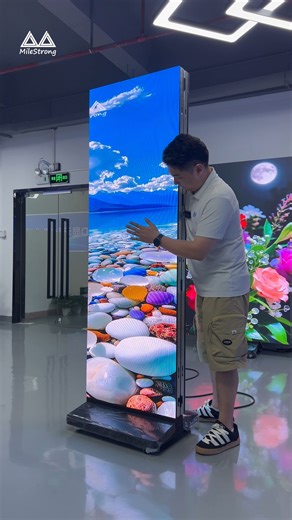 Milestrong LED Display on Instagram: "A three-fold LED poster display that adapts to your space — fold, expand, and display with ease.📐✨ Supporting single-sided or double-sided playback, it offers flexible configurations for dynamic digital signage in retail and event settings. 😊For inquiries or more info, pls contact us for the best services. 📫E-mail: admin@mile-strong.com 📞WhatsApp: +86 181 5331 6633 🌐https://www.mile-strong.com/ #MileStrong #leddisplayfactory #ledposterscreen #digitalsig