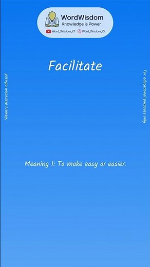 What does "Facilitate" mean? | English vocabulary shorts | #facilitate #wordwisdom