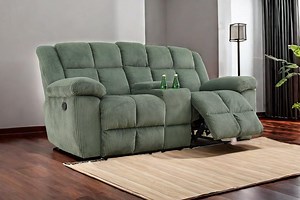 PonLiving Modern Corduroy Recliner Loveseat with Overstuffed Arms, Green Living Room/ Office, Loveseat.