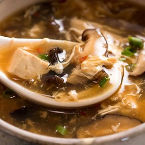 I make my soup with chicken - but you can make this vegetarian or even sub with shrimp or fish!! https://www.recipetineats.com/hot-and-sour-soup/ | RecipeTin