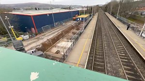 Construction work on the new footbridge being built at Cwmbran Train Station. | Cwmbran Life