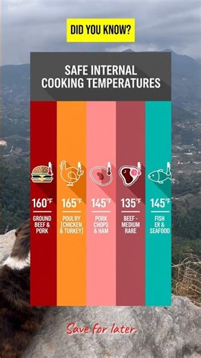 Safe internal cooking temperatures for meats