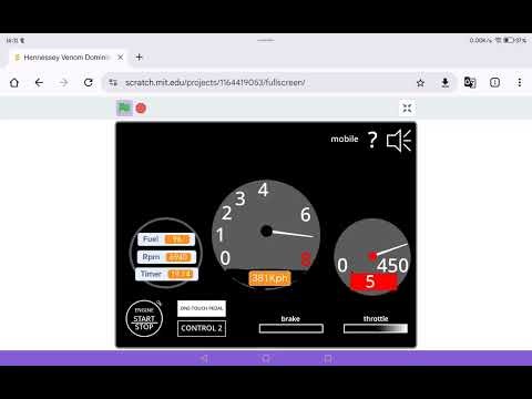Scartch.mit.edu Dom's car Custom Speedometer Hennessy Venom GT 0-270 MPH