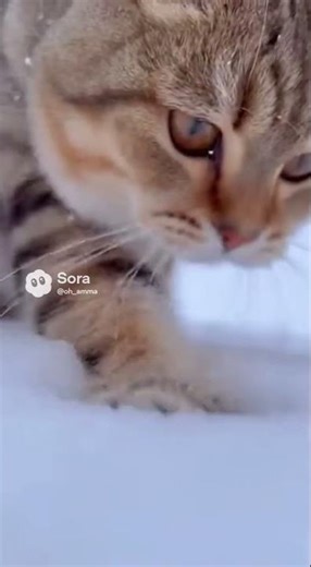 고양이가 눈 위에서 낼 수 있는 가장 귀여운 소리 #asmr #cat #kitty