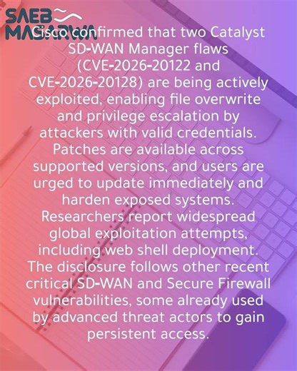 Cisco says attackers are exploiting two vulnerabilities in Catalyst SD-WAN Manager