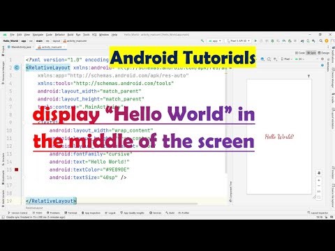 display “Hello World” in the middle of the screen using TextView Widget in the red color.
