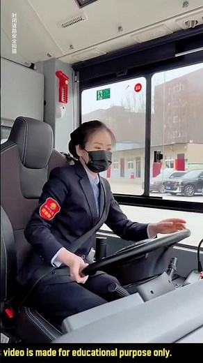 Girl bus driver, girl chauffeur driver