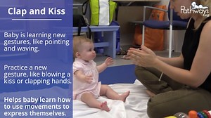 4.2K views · 41 reactions | How does your 7-9 month old baby communicate with you? At this age, baby should be able to use simple gestures, so try modeling new gestures, such as shaking your head for "no" or clapping. This activity helps baby learn new movements to express themselves. ➡️ Play more 7-9 month baby games: https://pathways.org/growth-development/7-9-months/games | Pathways.org | Facebook