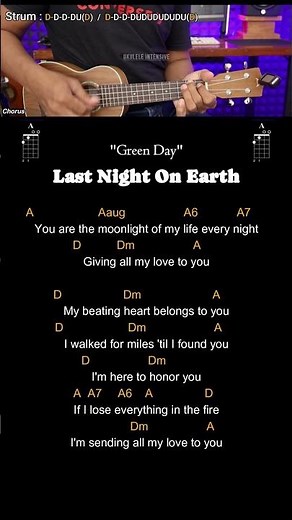 Last Night On Earth - Green Day - Ukulele Chords Tutorials (Play Along) #ukulele