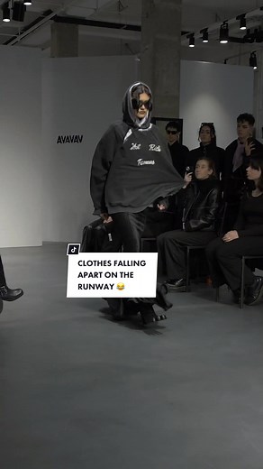 AVAVAV is back at it again. Beate Karlsson’s FW23 show featured clothes falling off of the models. 😭👀 Link in bio for the full article. #avavav #hypebae #fashionweek #fashionweek2023 #beatekarlsson