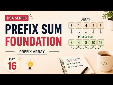 DSA Day 16: Prefix Sum Foundation | Prefix Array Explained | Python DSA