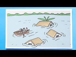 🌊 Quick and Easy Flood Drawing Tutorial - Perfect for beganners 🎨 - Videos For Kids