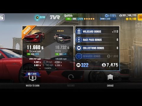 CSR2 - Griffith (tires stock) (1/2 mile) - tune & shift for Tournaments (day 2) - 11.660
