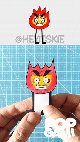 My sprunki oc Firey from BFDI phase 2 papercraft #sprunki #shortvideo #papercraft
