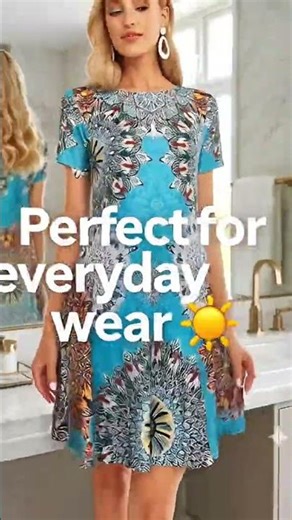 Boho Mandala Summer Dress 🌿 Flowy A-Line Everyday Outfit Under $40 🇺🇸