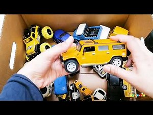 Box Full Of Cars . cars in box for kids. kids car toys play time and have fun kids.