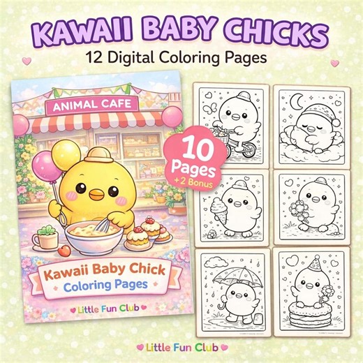 Cute Chick Coloring Pages for Kids | Baby Chick Coloring Book | Printable Animal Coloring Pages | Instant Download PDF - Etsy