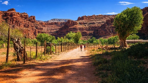 Havasupai Falls Arizona full hike through canyon trails (4K)