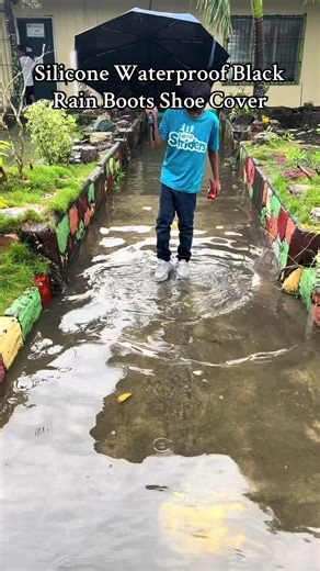 Silicone Waterproof Black Rain Boots Shoe Cover