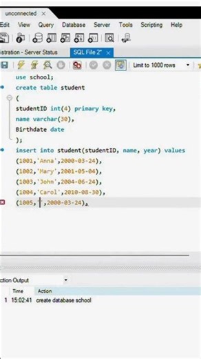create database using MYSQL Workbench #mysql #workbench #database