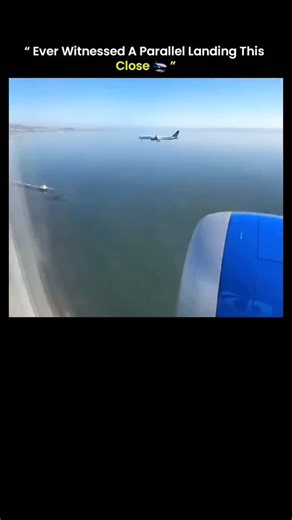 knowledge on Instagram: "The video you shared captures a remarkable moment of a simultaneous parallel landing, where two aircraft land on closely spaced, parallel runways at the same time. This maneuver is common at major, high-traffic airports, such as San Francisco International Airport (SFO), which is famous for its closely spaced parallel runways (specifically runways 28R and 28L, which are often less than 750 feet apart). Parallel landings significantly increase an airport's capacity, allow