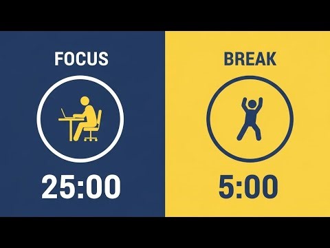 Pomodoro 25/5 Study Timer featuring Calm Instrumental Jazz during Study Session (2 Hours)