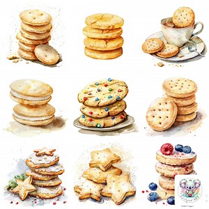Watercolor Sugar Cookies Clipart: High-resolution Cookie Illustrations (digital Download) - Etsy