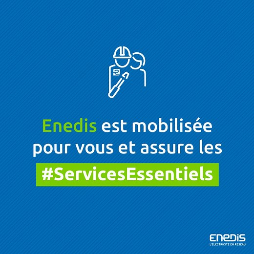 Enedis est mobilisée tous les jours. En cas d'urgence, vous pouvez joindre notre service dépannage 7/7 24/24 au 09 726 750 XX (XX n° du département). En cas de coupure d'électricité, restez informés avec l'application mobile "Enedis à mes Côtés" Bon Week end à tous & #RestezChezVous | Enedis